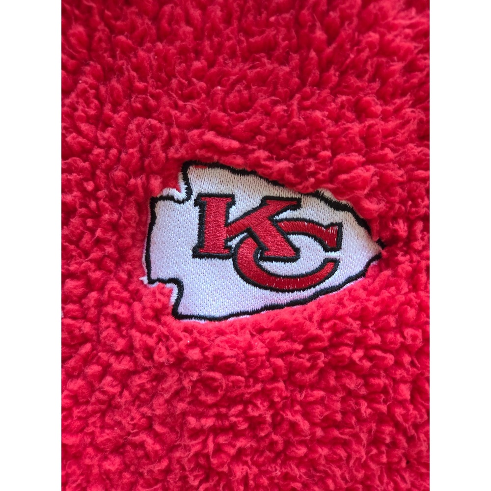 NFL Team Apparel Kansas City Chiefs Sherpa Fleece Hooded Union Suit Red Unisex - Picture 2 of 11